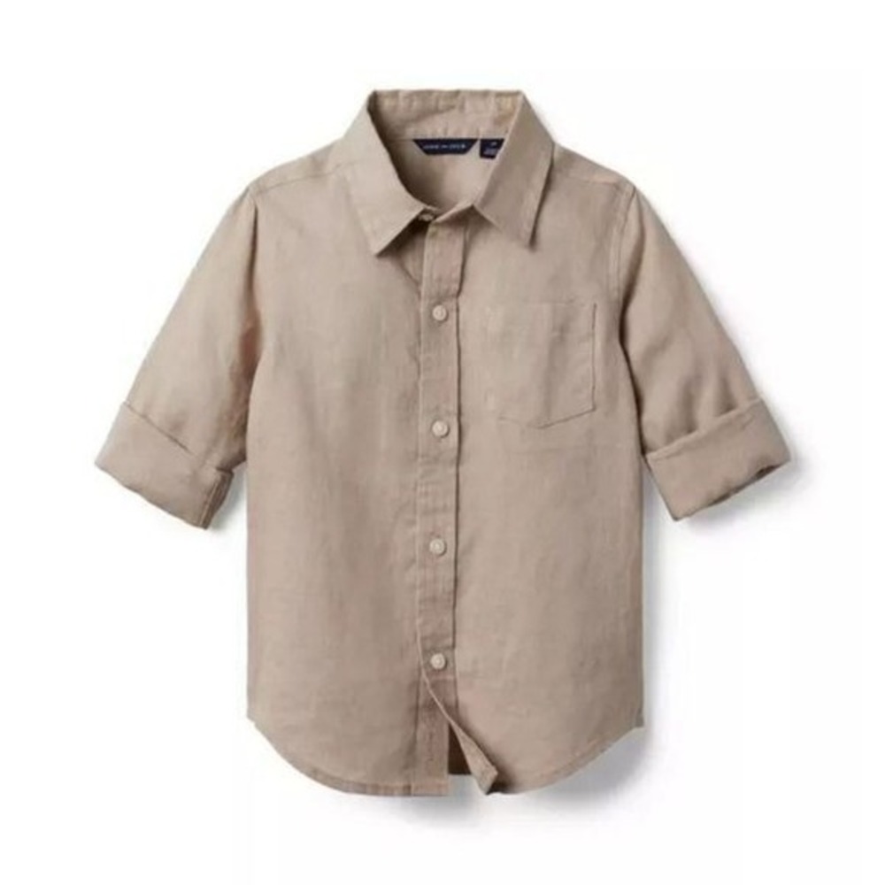 Janie & Jack Boys Linen Button‎ Up Shirt Toddler, Size 12-18m